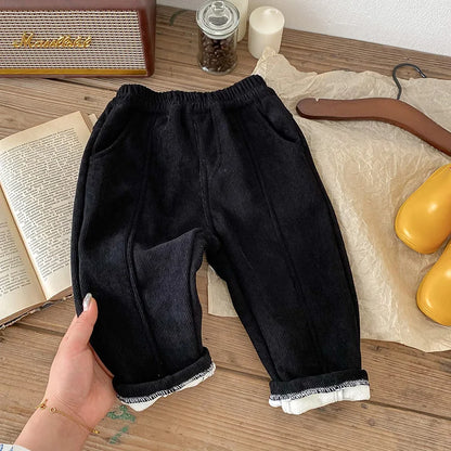 Spring Autumn Solid Kids Boys Straight Pants Fashion Children Clothing Trousers Brief Jeans for 1-6 Years