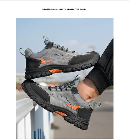 Men Safety Shoes Steel Toe Security Protection Work Boots Fashion Working Sneakers Anti-Smash Anti-puncture Indestructible Shoes