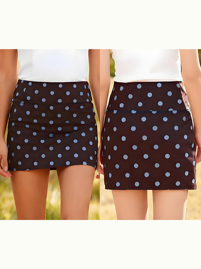 Women's Dot Mini Skirt Summer Fashionable Versatile Elastic Waist Bodycon Skirts