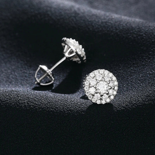 D Color Moissanite Stud Earrings For Women Top Quality 100% 925 Sterling Silver Sparkling Wedding Jewelry Shining Ear Accessory