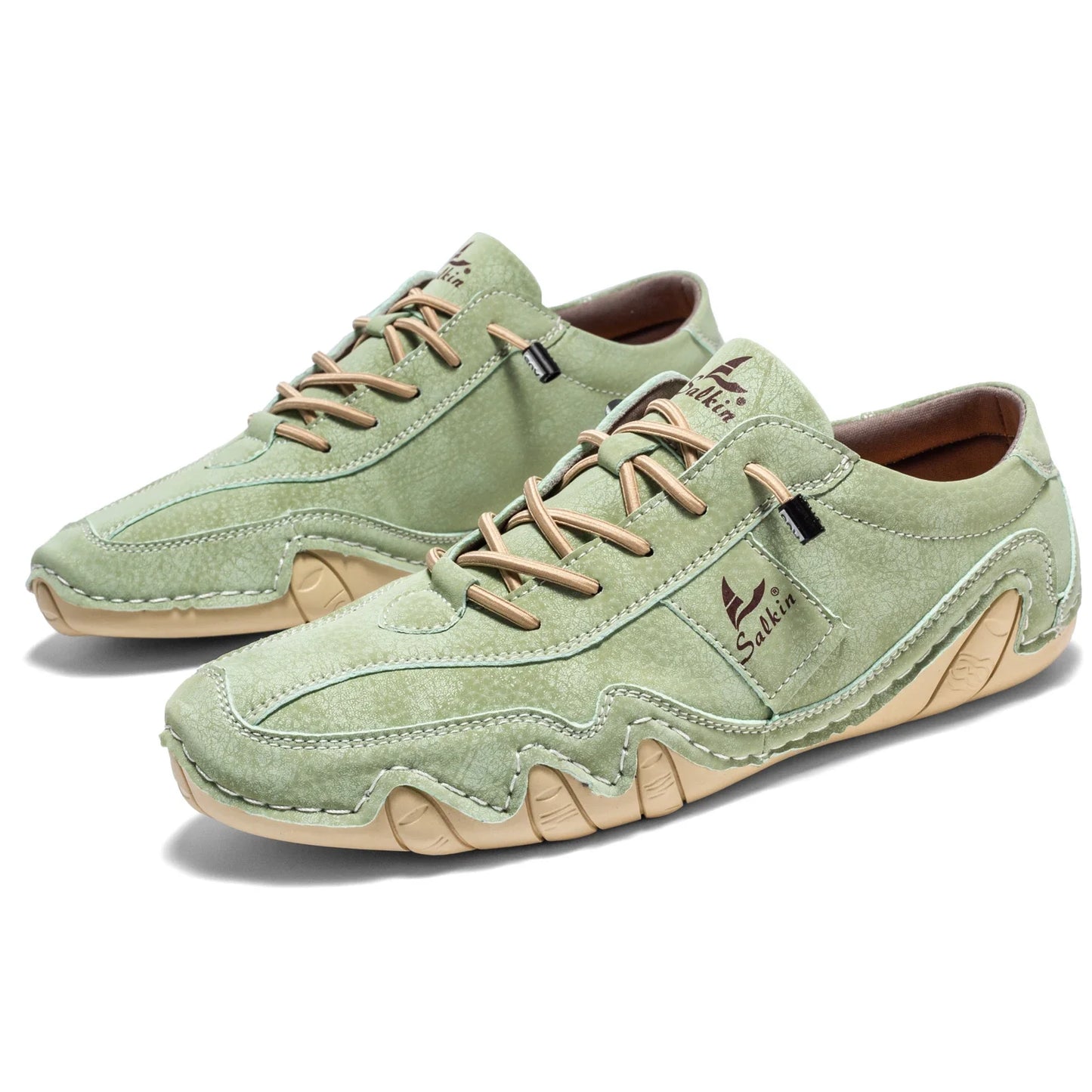 Spring Handmade Leather Casual Men Shoes Design Fashion Sneakers Man Loafers Breathable Soft Flat Shoes Driving Shoes