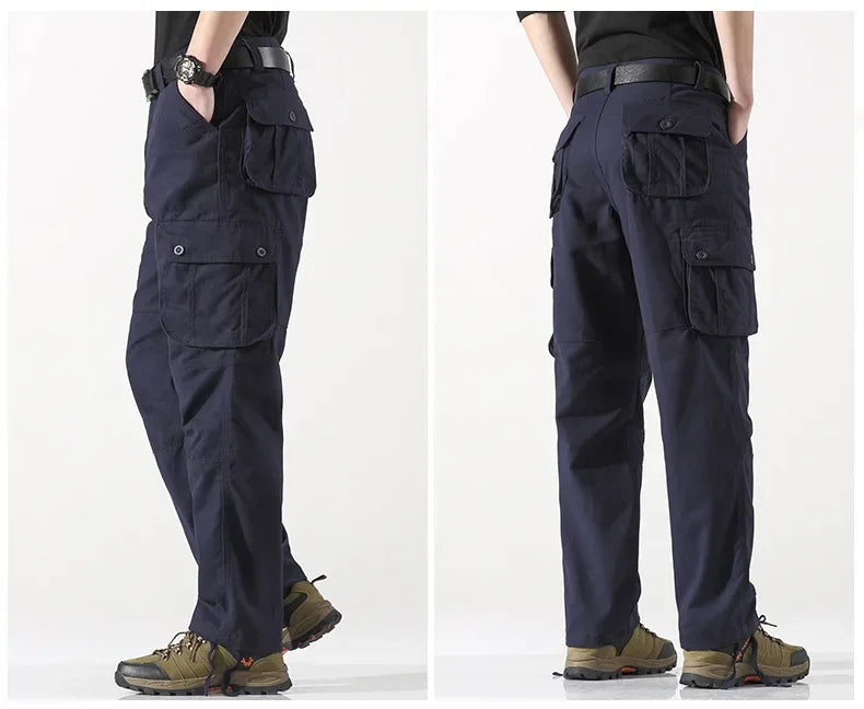 New Men Cargo Pants Pants 6 Pockets Fashion Cargo Pants Quality Cotton Outdoor Male Casual Pants