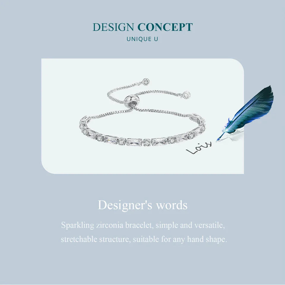 Luxury Square Zircon Adjustable Bracelet Sparkling Zirconia Chain Link for Men Women Birthday Gift Crystal Fine Jewelry