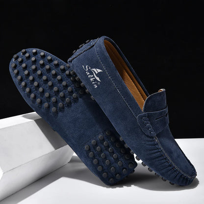 Quality Men's Suede Slip On Loafers Fashion Lightweight Breathable Wallking Driving Shoes Comfort fashion Outdoor Men's Sneakers