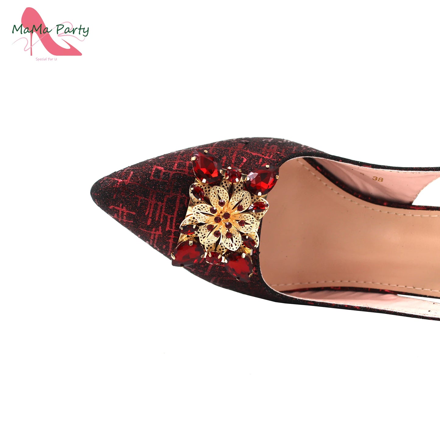 Nigerian Women Shoes and Bag Set in Gold Color High Quality New Arrivals Classics Style for Garden Party