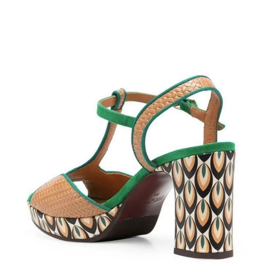 Genuine Leather Shoes High Heels Women Luxury Platform Sandals Thick Heels Designer Square Ladies 36-44
