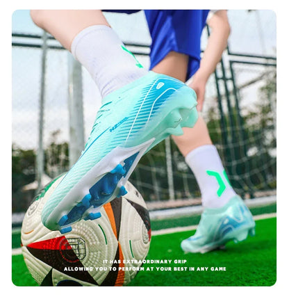 New Men Football Boots Ultralight Soccer Shoes Cleats Long Spikes Match Breathable Indoor Sneakers Training Drop Shipping
