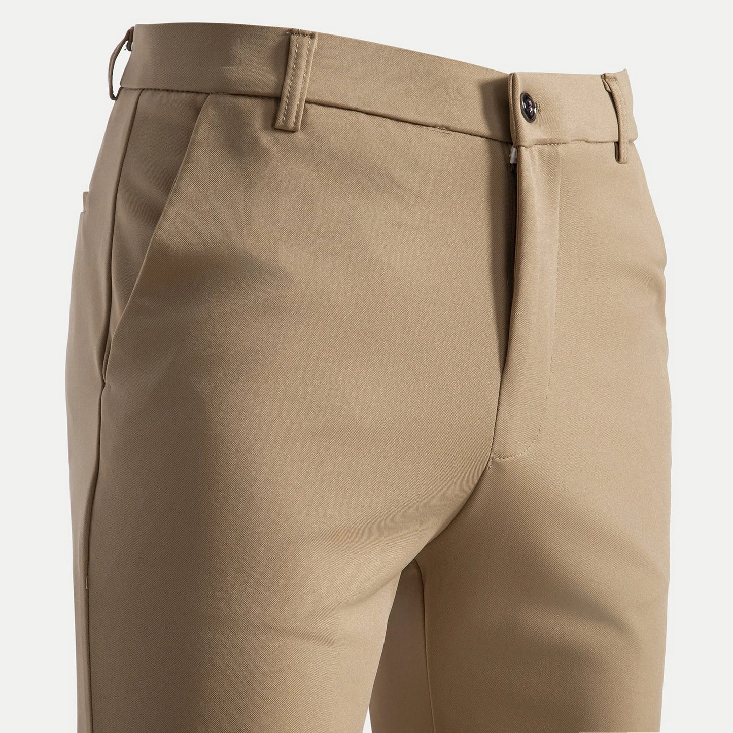 Spring Summer Men's Elastic Casual Pants Wearable Business Suit Pants Full Length Homme Khaki Trousers Stretchy Straight Leg
