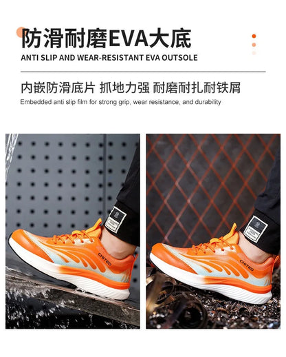 Soft-soled non-slip safety shoes four seasons models men's anti-smash anti-puncture steel head safety shoes new models