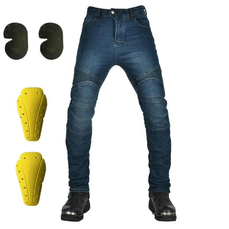 Calça Jeans Masculina para Moto, Antiderrapante, Resistente à Abrasão, para Todas as Condições Climáticas, Ajuste Clássico, Pronta para Corridas, Equipamento para Motociclistas