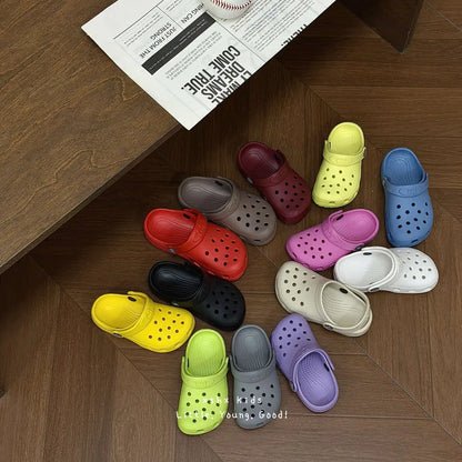 Toddler Little Big Kids Clogs Boys Girls Slip on Slippers with Adjustable Strap Slide Sandals Children Cushioned Garden Shoes