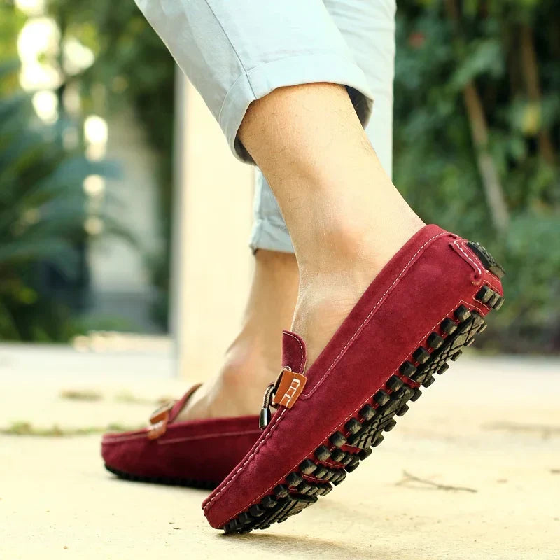 Men Suede Leather Loafers Casual Business Shoes Non-Slip Driving Flats