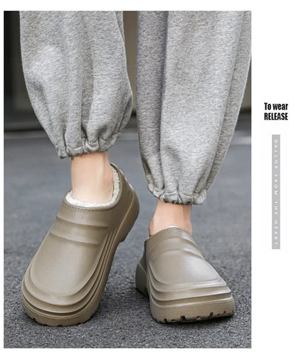 Waterproof Cotton Chef Shoes For Men Anti-Slip Work Footwear Warm Comfortable Kitchen Specialized Shoes With EVA Outsole