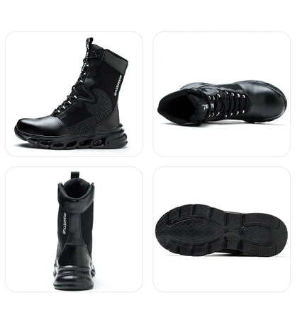 Safety Shoes Men Boots High Top Work Sneakers Steel Toe Anti-smash Puncture-Proof Work Boots Breathable Indestructible Shoes