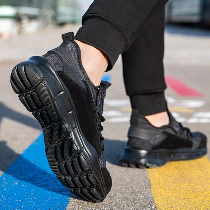 Work Sneakers Men Safety Shoes Construction Steel Toe Work Shoes  Lightweight Safety Boots Anti-Puncture Working Sneakers Kevlar