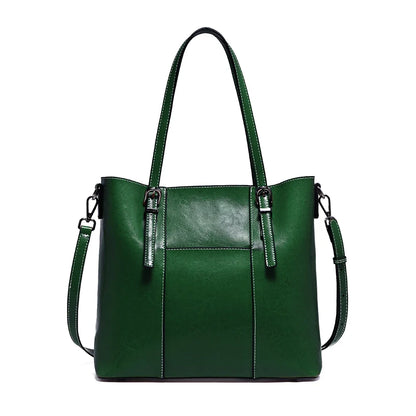 High Quality Women's Genuine Leather Tote Lady Luxury Designer Cowhide Shoulder Bag Large Capacity OL Handbag Shopper Bag