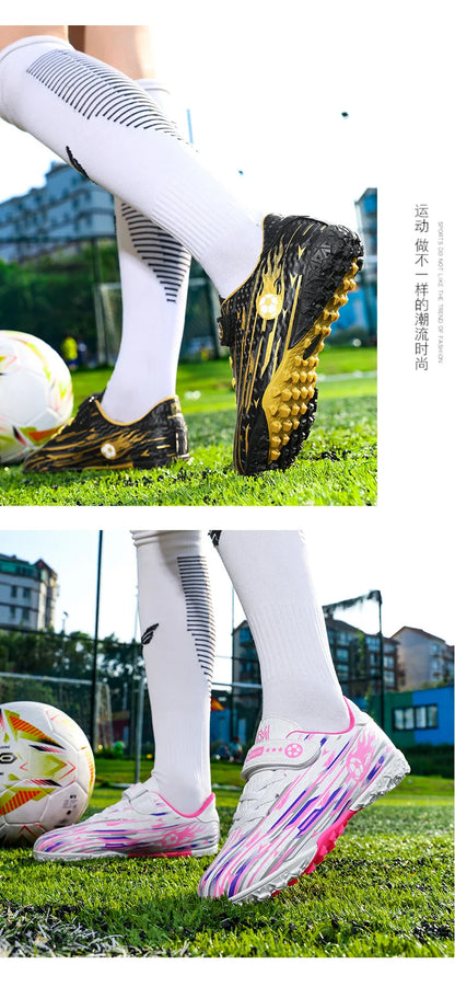 Kids Youth Soccer Shoes Boys Girls Football Cleats TF FG Training Sneakers Non-Slip Grass Artificial Grass Sport Boots