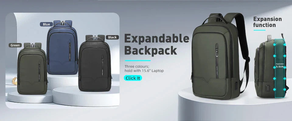 Slim Backpack For Men 15.6 Inch Laptop Bags Waterproof Minimalist Business Backpack With USB Charging Casual Travel Work Bag