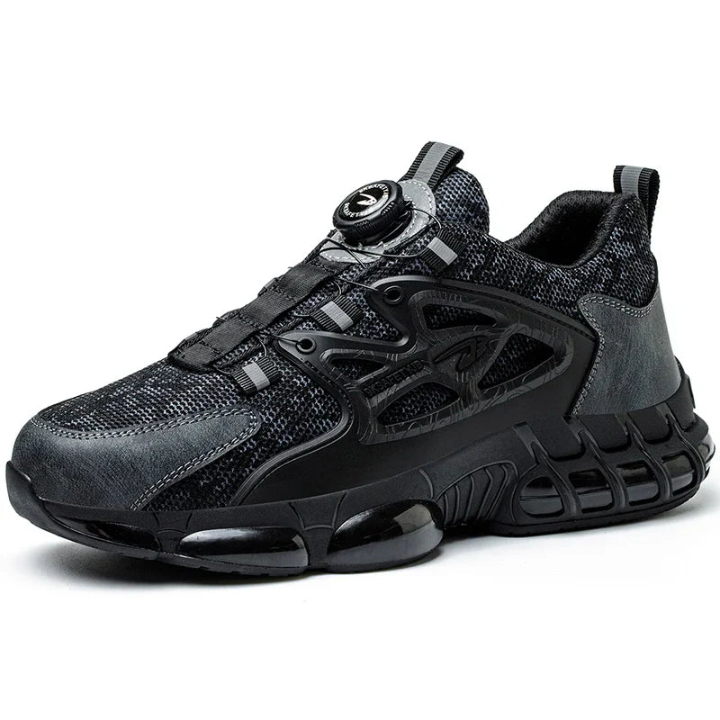 Rotating Button Safety Shoes Men Work Shoes Steel Toe Cap Working Boots Sneakers Man Anti Puncture Dangerous Work Shoes