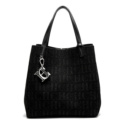 Ladies Shoulder Bag Simple Solid Colour Letter Print Design Ladies Tote Bag Large Capacity Daily Commuter Bag Ladies Crossbod
