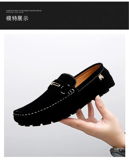 48 Extra Large Size Frosted Couple Style Halloween Gift 2025 Autumn New Beanie Shoes British Style Slip-On Lazy Men's Shoes Driving Lightweight Non-Slip Casual Leather Shoes