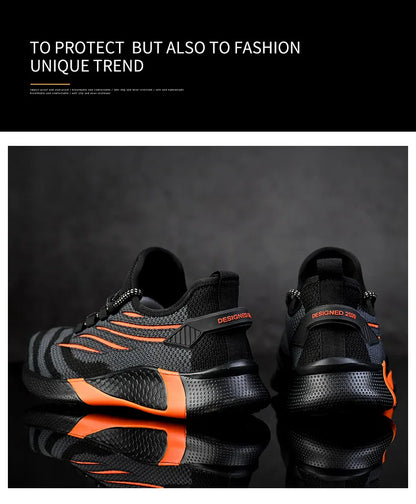 Men Work Safety Shoes Anti-puncture Protective Shoes Men Indestructible Work Shoes Men Boots Lightweight Breathable Safety Boots