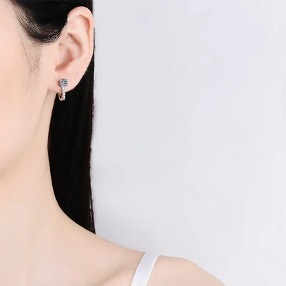 0.5 Carat Moissanite Earrings For Women 925 Sterling Silver Ear Stud Hoops Sparkling Diamond Earring Wedding Fine Jewelry