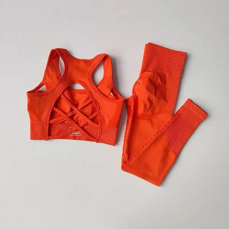 Sexy Back Design Fitness Bra for Women Pilates Shock-Proof Running  Training Tight Sports Pants Yoga Outfit Set