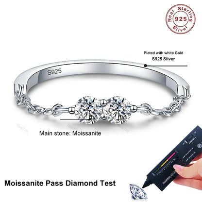 3mm Moissanite Wedding Ring 925 Sterling Silver Eternity Band Lab Diamond Bride Party Rings For Women Designer Jewelry