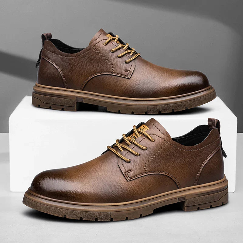 handmade men's shoes business casual leather shoes breathable soft sole comfortable classic lace-up men's shoes