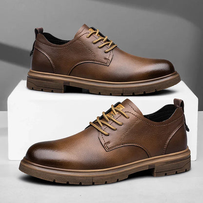 handmade men's shoes business casual leather shoes breathable soft sole comfortable classic lace-up men's shoes
