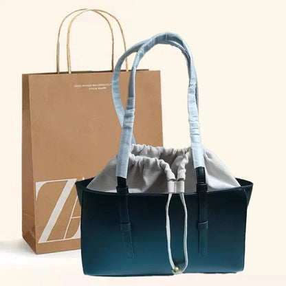 New Fashion Women's Bag Large Capacity Tote Shoulder Bag Leather String Commuting Basket Handbag For Women Vacation