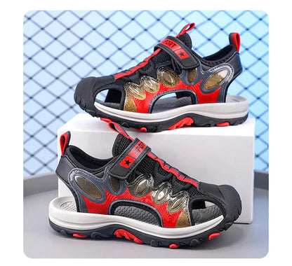Summer Sport Sandals for Children's 5-16 Years Boys Breathable Anti-Slip Beach Water Shoes Outdoor Anti-Bump Walking Sandails