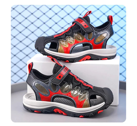 Summer Sport Sandals for Children's 5-16 Years Boys Breathable Anti-Slip Beach Water Shoes Outdoor Anti-Bump Walking Sandails