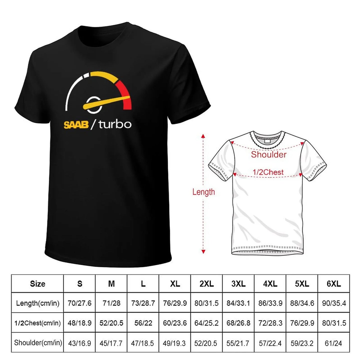 Saab Turbo Boost Gage T-Shirt Aesthetic clothing customs design your own men tshirt