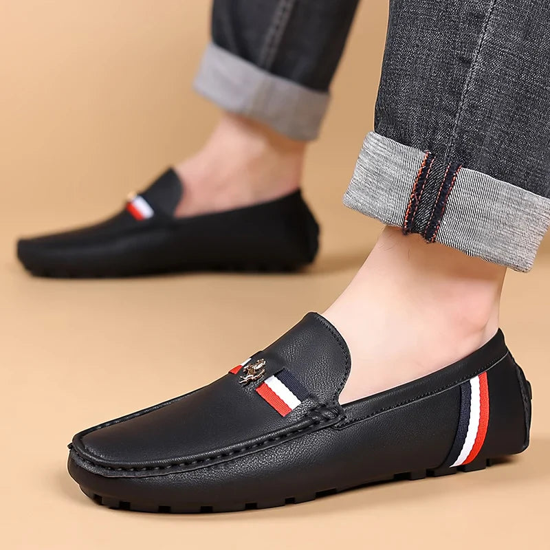 Loafers Men Casual PU Leather Loafers Mens Shoes Italian Comfortable Moccasins Luxury Formal Slip on Driving Shoes for Men