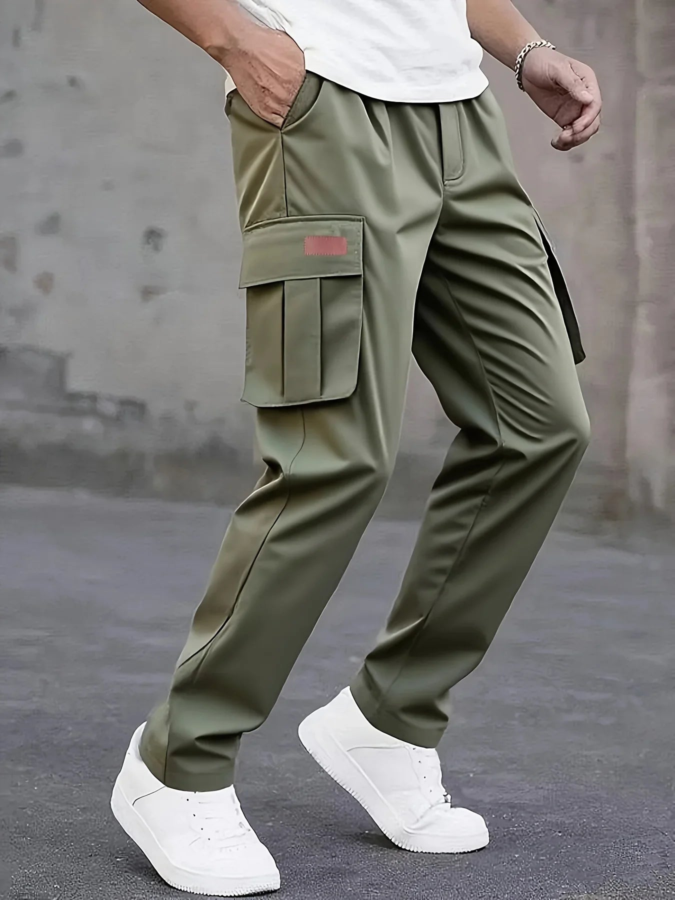 American style high street multi pocket workwear pants for men's new trendy loose straight leg versatile casual long pants