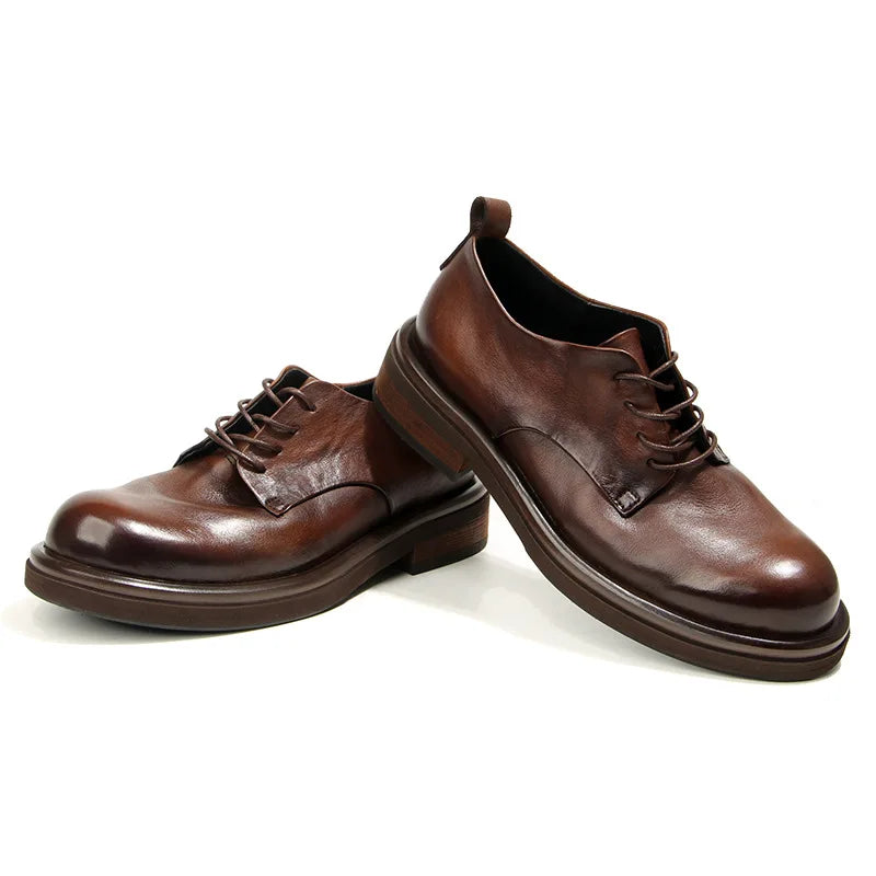 Soft Leather Mens Formal Shoes Luxury Quality Comfortable Brand Handmade Retro Genuine Leather Daily Wedding Social Shoes Male