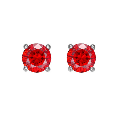 0.3-2CT Colorful Moissanite Studs Earrings for Women Sparkling Diamond Jewelry Certified 100% 925 Sterling Silver Earring