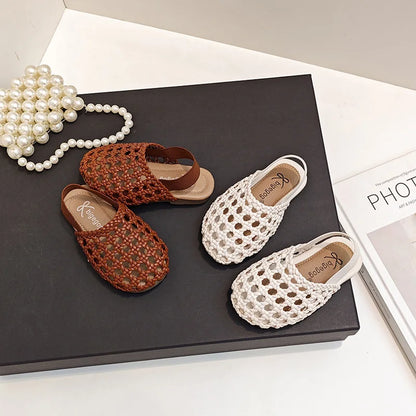 Traditional Woven Sandals Young Child in Summer 2026 New Child Flat Shoe Retro Baby Walking Shoe Girls Casual Sandals Baby Shoes