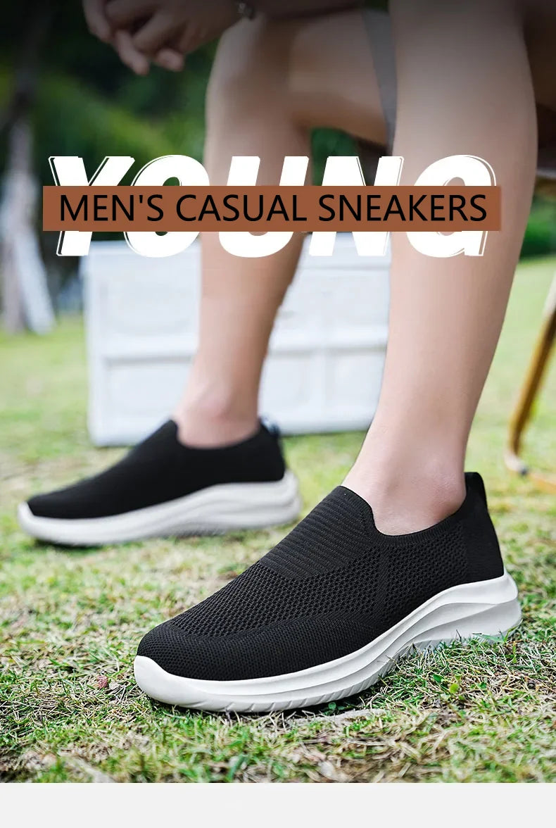 Men's Vulcanized Shoes Fashion Breathable Outdoor Mesh Casual Sneakers Lightweight Comfortable Men Tenis Masculino Walking Shoes