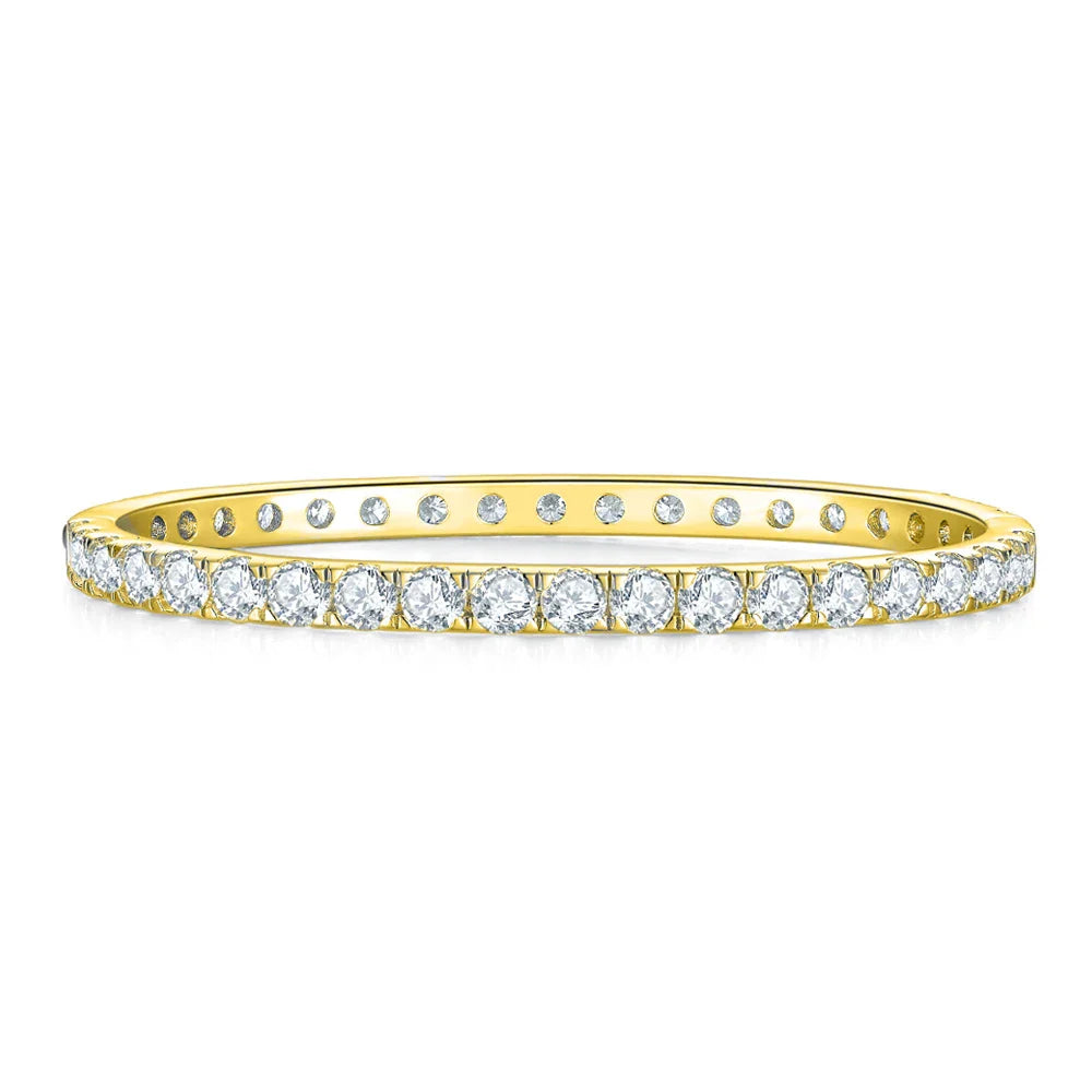 D VVS1 Full 4mm Moissanite Bangles GRA Certified s925 Sterling Sliver Plated 18k Bracelets for Women Party Gift Jewelry