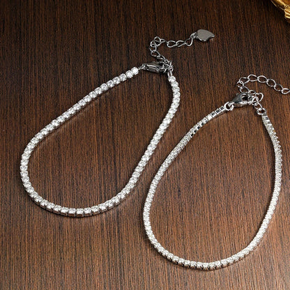 1.5/2/3mm Moissanite Tennis Bracelets for Women 925 Sterling Silver Plated 18k White Gold GRA Certified Dainty Bracelet