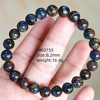 Natural Blue Pietersite Bracelet Women Men Beads Round Beads Chatoyant Cat Eye Fire Pietersite Namibia AAAAAA