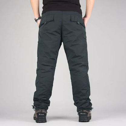 Men's Fleece Cargo Pants Winter Plush Tactical Pants Casual Joggers 3XL Korean Loose Hiking Running Warm Thermal Trousers