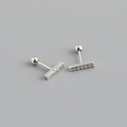 925 Sterling Silver Fashion Korean Petal Screw Bead Stud Earrings for Women Charm Ear Bone Piercing Jewelry Accessories