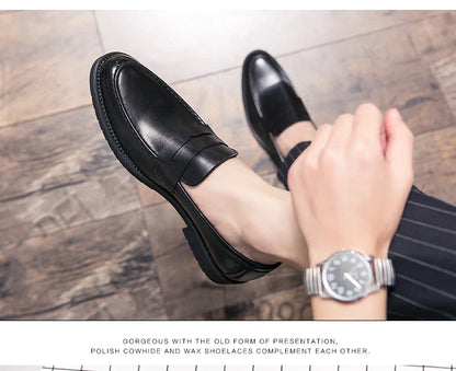 High Quality Casual Business Shoes Men Leather Loafers Classic Men's Dress Shoes Formal Office Leather Brogues Shoes Male