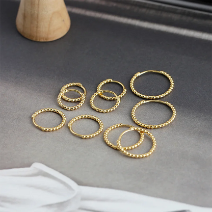 925 Sterling Silver Fashion Minimalist Beads Huggies Hoop Earrings for Women Trend Charm Ear Buckle Bohemian Jewelry Gift