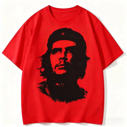 Che Guevara S New American Retro Casual Loose Men S Pure Cotton T-shirt for Motorcycles Is A Trendy Cultural Symbol