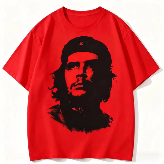 Che Guevara S New American Retro Casual Loose Men S Pure Cotton T-shirt for Motorcycles Is A Trendy Cultural Symbol